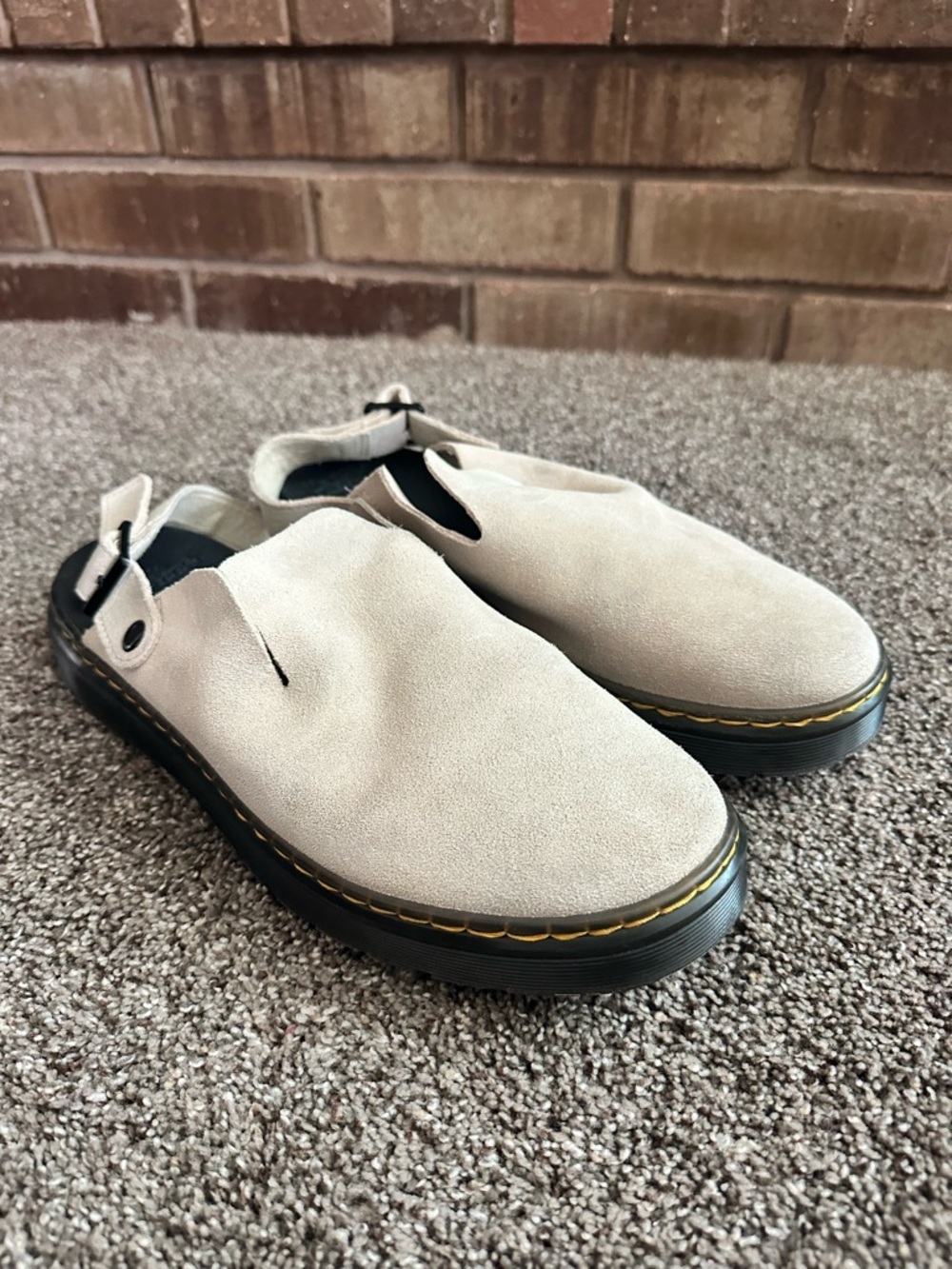 Dr. Martens Carlson Suede Slingback Mules Sand Beige Men's 11 Like New